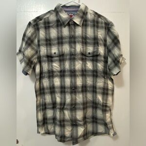 Flag & Anthem Desert Son Men’s Plaid Casual Button Up Short Sleeve Shirt Medium